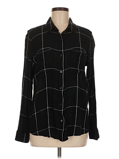 Pre-owned Bp. Long Sleeve Blouse In Black