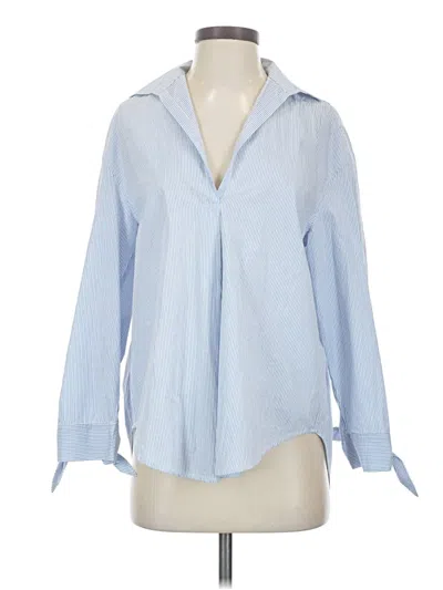 Pre-owned Bp. Long Sleeve Blouse In Blue