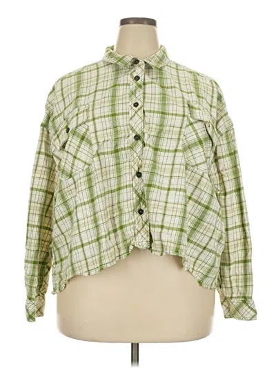 Pre-owned Bp. Long Sleeve Blouse In Green