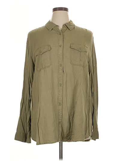 Pre-owned Bp. Long Sleeve Button Down Shirt In Green