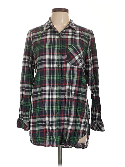 Pre-owned Bp. Long Sleeve Button Down Shirt In Green