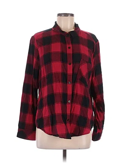 Pre-owned Bp. Long Sleeve Button Down Shirt In Red
