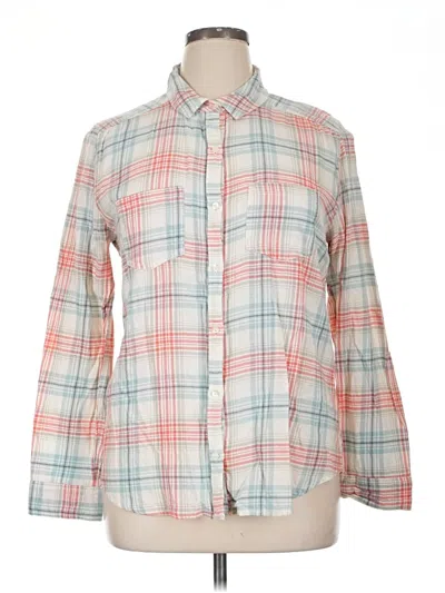 Pre-owned Bp. Long Sleeve Button Down Shirt In White