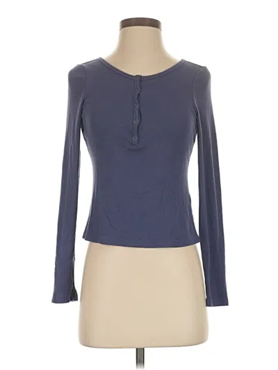 Pre-owned Bp. Long Sleeve Henley Shirt In Blue