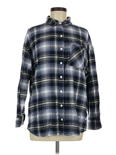 Pre-owned Bp. Long Sleeve Henley Shirt In Blue