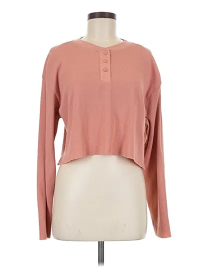 Pre-owned Bp. Long Sleeve Henley Shirt In Pink