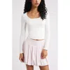 Bp. Long Sleeve Square Neck T-shirt In Neutral