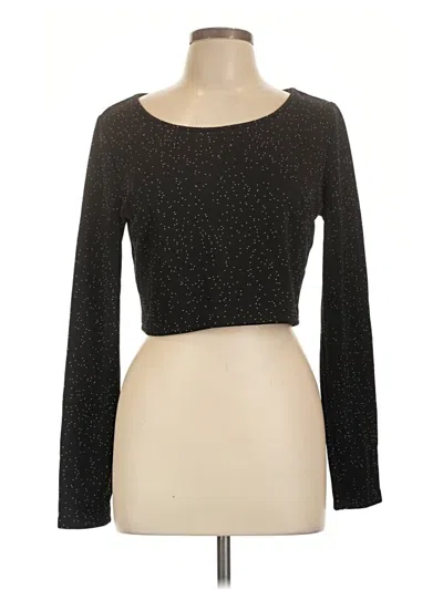 Pre-owned Bp. Long Sleeve Top Black Boatneck Tops