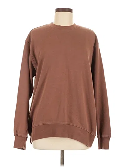 Pre-owned Bp. Long Sleeve Top Brown Crew Neck Tops