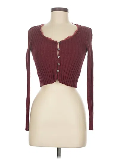 Pre-owned Bp. Long Sleeve Top Burgundy Sweetheart Neckline Tops