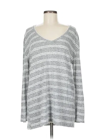 Pre-owned Bp. Long Sleeve Top Gray V Neck Tops