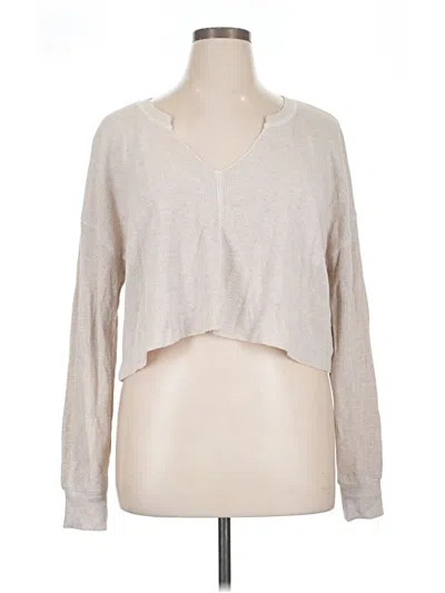 Pre-owned Bp. Long Sleeve Top Gray V Neck Tops
