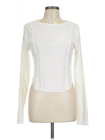 Pre-owned Bp. Long Sleeve Top Ivory Square Neckline Tops In White