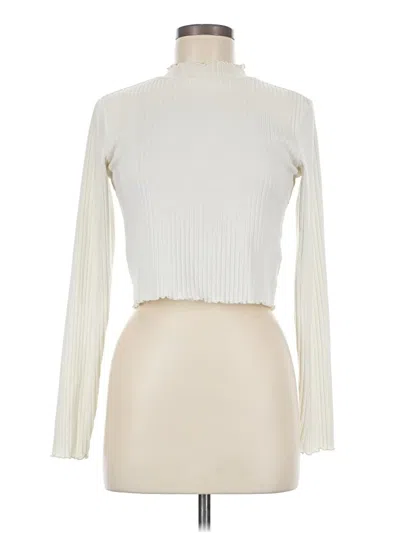 Pre-owned Bp. Long Sleeve Top Ivory Turtleneck Tops In White