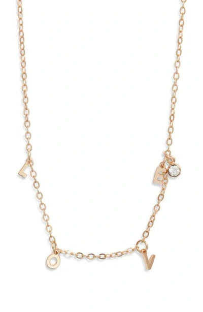 Bp. Love Charm Necklace In Gold Crystal