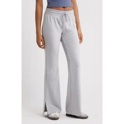 Bp. Loved Fleece Flare Leg Sweatpants In Grey Soft Heather