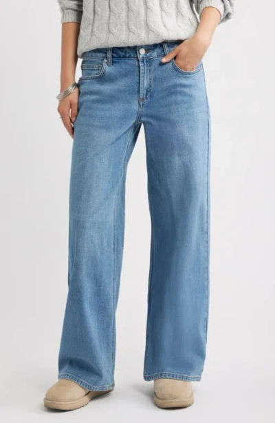 Bp. Low Rise Baggy Wide Leg Jeans In Blue