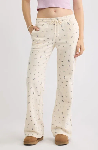 Bp. Low Rise Bootcut Sweatpants In Ivory A-purple M Rhea Ditsy