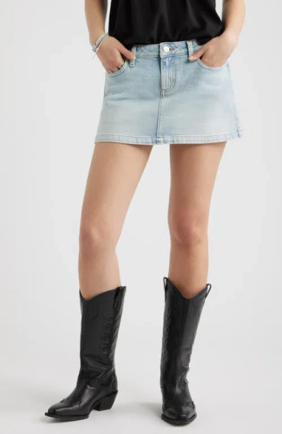 Bp. Low Rise Denim Miniskirt In Blue