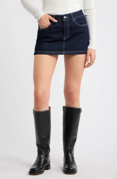 Bp. Low Rise Denim Miniskirt In Blue