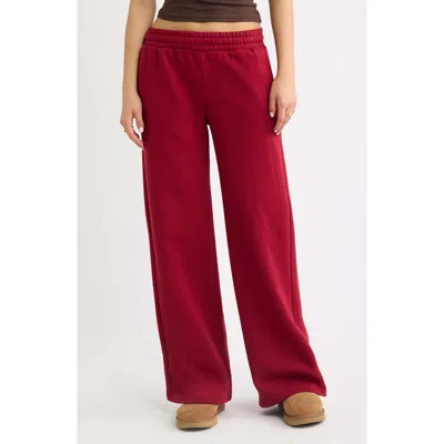 Bp. Low Rise Wide Leg Sweatpants In Red