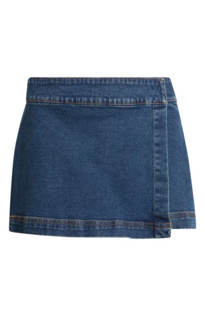 Bp. Low Rise Wrap Denim Skirt In Black