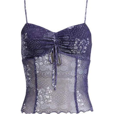 Bp. Mesh Camisole In Blue