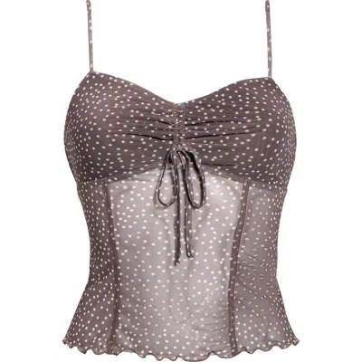 Bp. Mesh Camisole In Gray