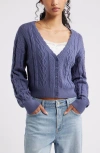 Bp. Mixed Stitch Cardigan In Blue