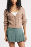 Bp. Mixed Stitch Cardigan In Brown