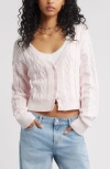Bp. Mixed Stitch Cardigan In Pink