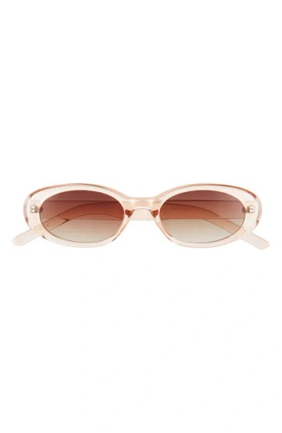 Bp. Narrow Oval Sunglasses In Brown