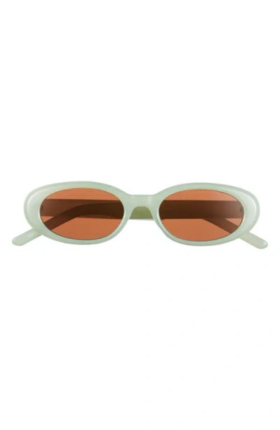 Bp. Narrow Oval Sunglasses In Green