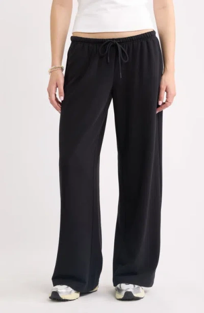 Bp. Narrow Waistband Baggy Wide Leg Sweatpants In Black