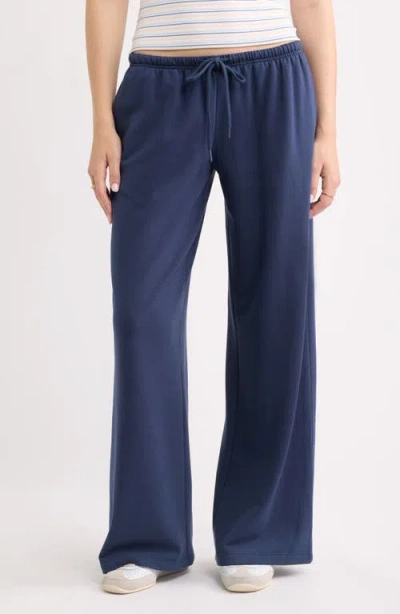 Bp. Narrow Waistband Baggy Wide Leg Sweatpants In Blue