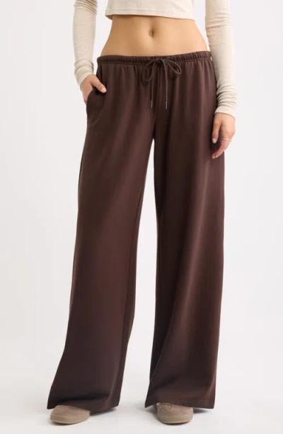 Bp. Narrow Waistband Baggy Wide Leg Sweatpants In Brown
