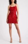 Bp. Night Out Sequin Camisole Dress In Red Sequins