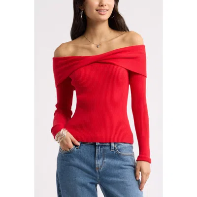 Bp. Off The Shoulder Cozy Sweater In Red