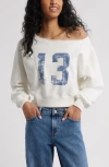 Bp. Off The Shoulder Crop Graphic Sweatshirt