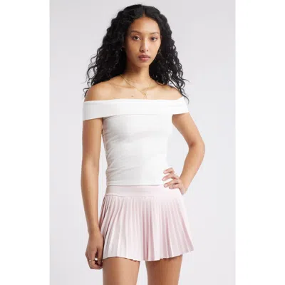 Bp. Off The Shoulder Knit Top In White Blanc