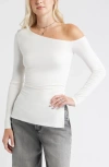 Bp. Off The Shoulder Long Sleeve Top In White