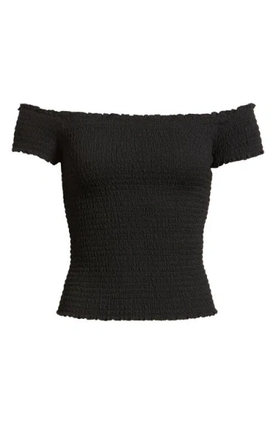 Bp. Off The Shoulder Smocked Top In Black