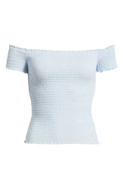 Bp. Off The Shoulder Smocked Top In Blue