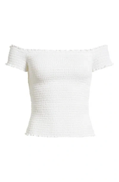 Bp. Off The Shoulder Smocked Top In White