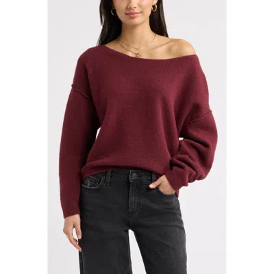 Bp. Off The Shoulder Sweater In Brown