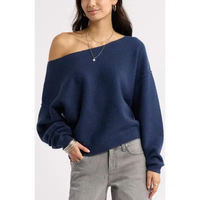 Bp. Off The Shoulder Sweater In Blue