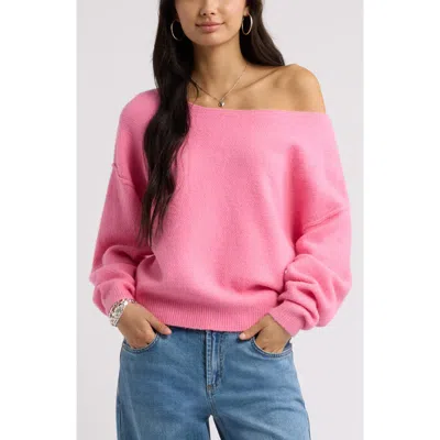 Bp. Off The Shoulder Sweater In Pink