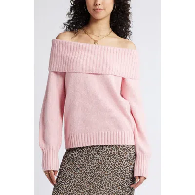 Bp. Off The Shoulder Sweater In Pink Coral