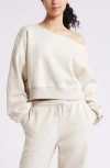 Bp. Off The Shoulder Sweatshirt In Beige Pumice