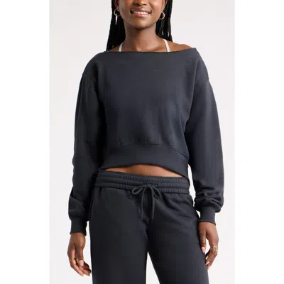 Bp. Off The Shoulder Sweatshirt In Blue